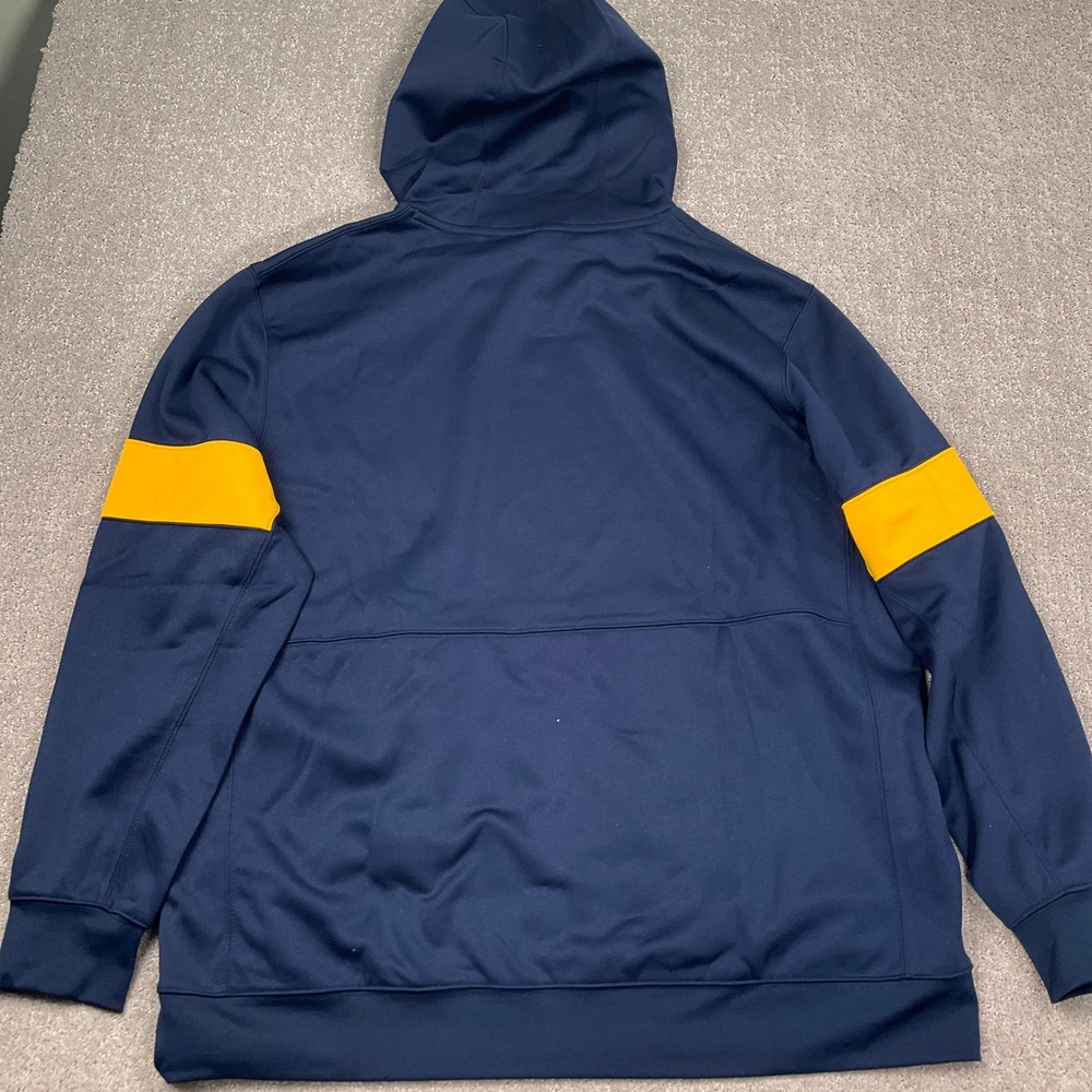 Nike Hoodie Mens XXL Navy Yellow West Virginia Mountaineers Therma Dri-FIT Shirt - Picture 10 of 11
